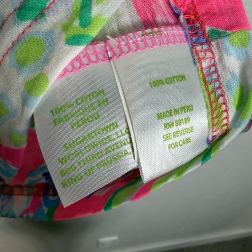 Lilly Pulitzer Size XS Tropical Etta V Neck‎ Short Sleeve Bright Colorful Tee - Picture 5 of 7